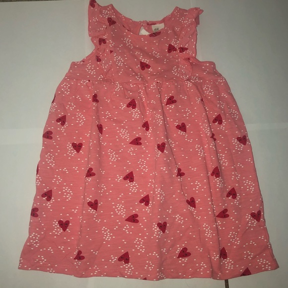 pink dress with red hearts